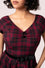 Hell Bunny Carmina 50's Dress Black and Burgundy Tartan
