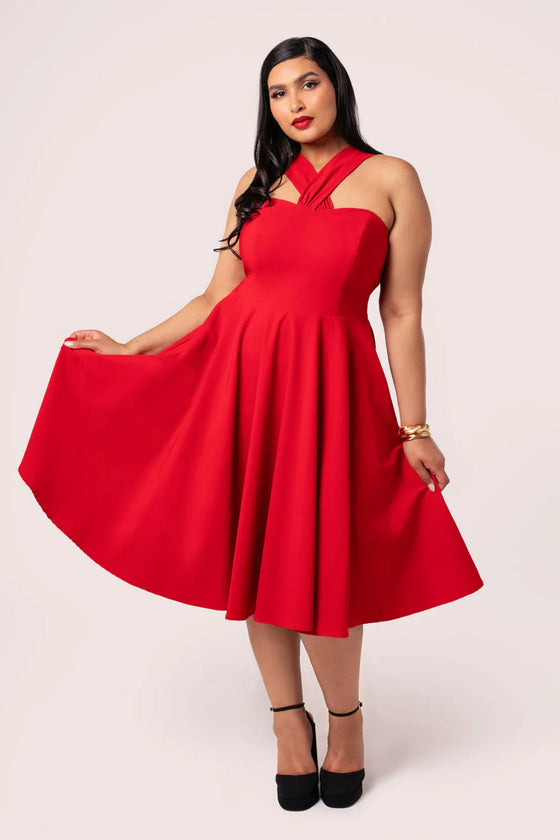 Hell Bunny Gina Dress in Red Glamourpuss - Pre-order Estimated dispatch 29 August 2025