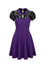 Hell Bunny Batsy Dress in Purple with Bat Mesh and Peter Pan Collar Halloween