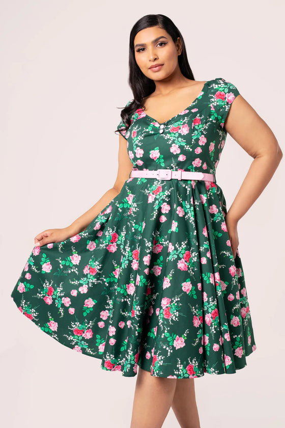 Hell Bunny Mabel Dress Classic Floral - Pre-order Estimated dispatch 29 August 2025