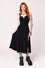 Hell Bunny Morgana Midi Maxi Dress in Black with Metal Ring Hardware