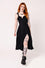 Hell Bunny Morgana Midi Maxi Dress in Black with Metal Ring Hardware