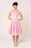 Hell Bunny Cindy Midi Knee Dress in Pink Gingham Check