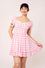 Hell Bunny Cindy Mini Dress in Classic Pink and White Gingham