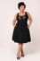 Hell Bunny Idaho Midi Knee Dress in Classic Black with Western Embroidery and Front Lacing -  PRE-ORDER estimated dispatch 13 Mar 2026