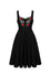 Hell Bunny Idaho Midi Knee Dress in Classic Black with Western Embroidery and Front Lacing -  PRE-ORDER estimated dispatch 13 Mar 2026