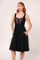 Hell Bunny Idaho Midi Knee Dress in Classic Black with Western Embroidery and Front Lacing -  PRE-ORDER estimated dispatch 13 Mar 2026