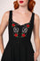 Hell Bunny Idaho Midi Knee Dress in Classic Black with Western Embroidery and Front Lacing -  PRE-ORDER estimated dispatch 13 Mar 2026