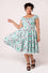 Hell Bunny Kellie Knee Dress in Mint Green with Western Print
