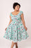 Hell Bunny Kellie Knee Dress in Mint Green with Western Print