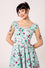 Hell Bunny Kellie Knee Dress in Mint Green with Western Print