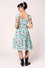 Hell Bunny Kellie Knee Dress in Mint Green with Western Print