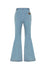 Hell Bunny Molly Flared Jeans in Blue Fruit Embroidery and Hearts STRETCHY