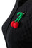 Hell Bunny Claudie Cardigan in Black with Cherry Detail, Pointelle Style Knit