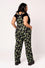 Hell Bunny Gaia Canvas Dungaree / Overalls Foliage Mystical Stretchy