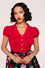 Hell Bunny Maddy Blouse in Red Wardrobe Staple - Pre-order Estimated dispatch 29 August 2025