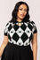 Hell Bunny Natasha Spider Top Knitted Jumper with Harlequin Design Halloween