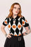 Hell Bunny Pumpkin Head Top Knitted Jumper with Harlequin Design Halloween