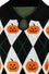 Hell Bunny Pumpkin Head Top Knitted Jumper with Harlequin Design Halloween
