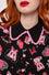 Hell Bunny Not Into You Blouse Demon Cat, Bunnies and Unicorns Print