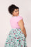 Hell Bunny Gracie Top in Pink with Eyelet Lace Trim Stretchy