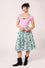 Hell Bunny Gracie Top in Pink with Eyelet Lace Trim Stretchy