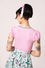 Hell Bunny Gracie Top in Pink with Eyelet Lace Trim Stretchy