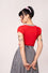Hell Bunny Gracie Top in Red with Eyelet Lace Trim Stretchy