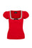 Hell Bunny Gracie Top in Red with Eyelet Lace Trim Stretchy