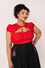 Hell Bunny Priscilla Top in Red Stretchy Jersey