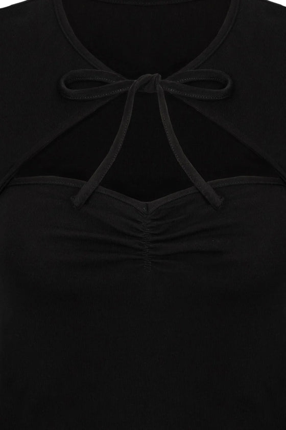 Hell Bunny Priscilla Top in Black Stretchy