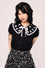 Hell Bunny Phantomette Blouse with Embroidered Ghost Collar Halloween