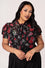 Hell Bunny Blooming Elle Sheer Blouse in Black Skull Print