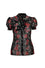 Hell Bunny Blooming Elle Sheer Blouse in Black Skull Print