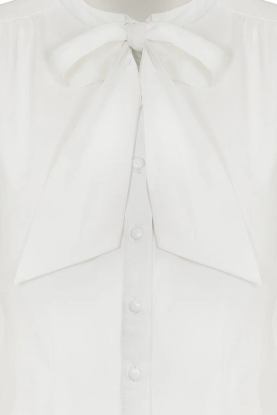 Hell Bunny Turner Blouse in Ivory Wardrobe Staple - Pre-order Estimated dispatch 29 August 2025