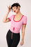 Hell Bunny Hannah Knitted Jumper in Pink with Red Accents - PRE-ORDER estimated dispatch 13 March 2026