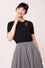 Hell Bunny Claudie Cardigan in Black with Cherry Detail, Pointelle Style Knit