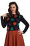 Banned Retro Halloween Hearts Top Jumper in Black Knitted Jack-o-Lantern