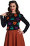 Banned Halloween Hearts Top in Black Knitted Jack-o-Lantern