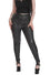 Banned Handcuff Stretch Skinny Trousers in Black Check Coated Wet look
