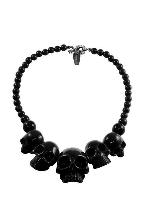 Kreepsville 666 Skull Necklace in Black