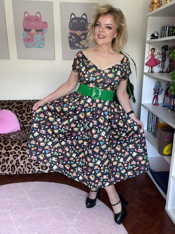 Dolly & Dotty Lily Swing Dress in Christmas Fair Print