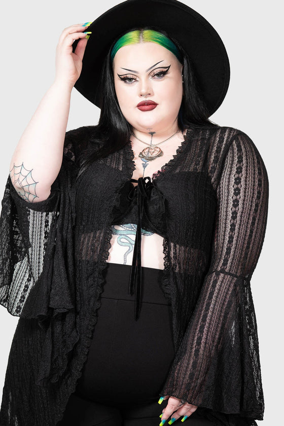 Killstar Lucienne's Seal Duster Top Lace Dramatic