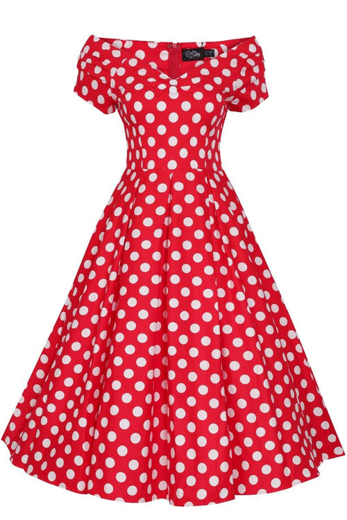 Dolly & Dotty Lily Swing Dress in Red and White Polka dot