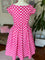 Dolly & Dotty Lily Midi Swing Dress in Hot Pink and White Polka dot