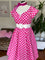 Dolly & Dotty Lily Midi Swing Dress in Hot Pink and White Polka dot