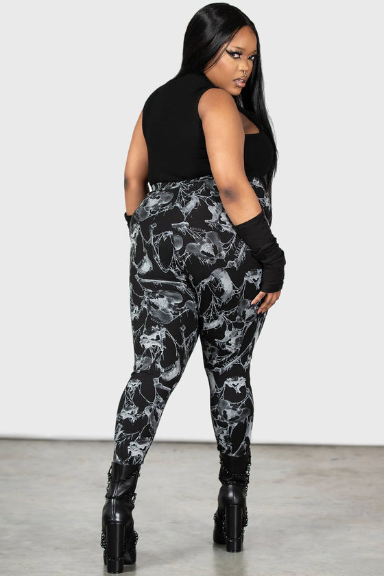 Killstar Mandeble Printed Leggings Bones