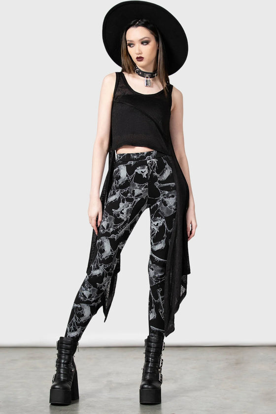 Killstar Mandeble Printed Leggings Bones