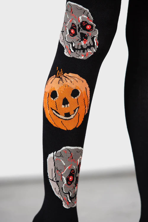 Killstar Morbid Knee-High Socks Halloween Zombies Pumpkins Jack-o-Lanterns