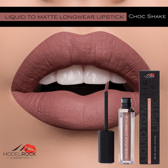 Model Rock Liquid to Matte Lipstick in Shade - Choc Shake